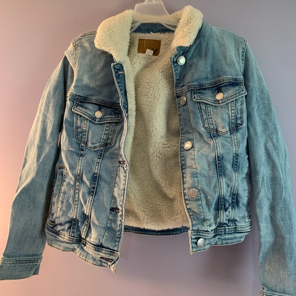 American Eagle Sherpa Lined Jean Jacket